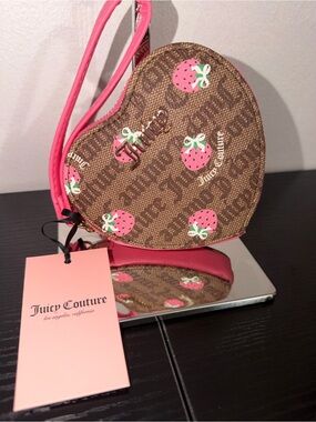 Juicy Couture Berry Sweet Coin Purse NWT Chestnut Chino Pink Lemonade